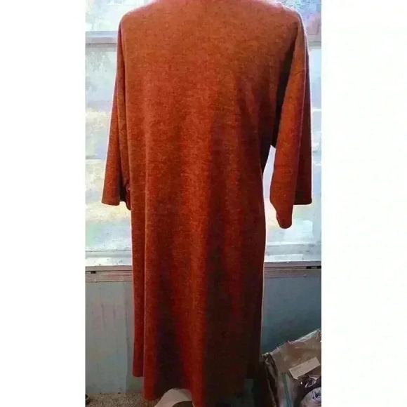 LULAROE SHIRLEY WOMENS SIZE MEDIUM LONG Orange CARDIGAN SWEATER DUSTER - Picture 4 of 8